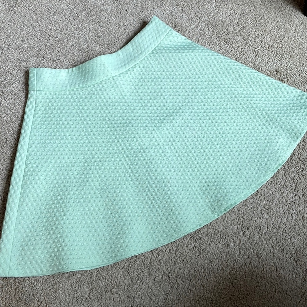Textured, mint skater skirt